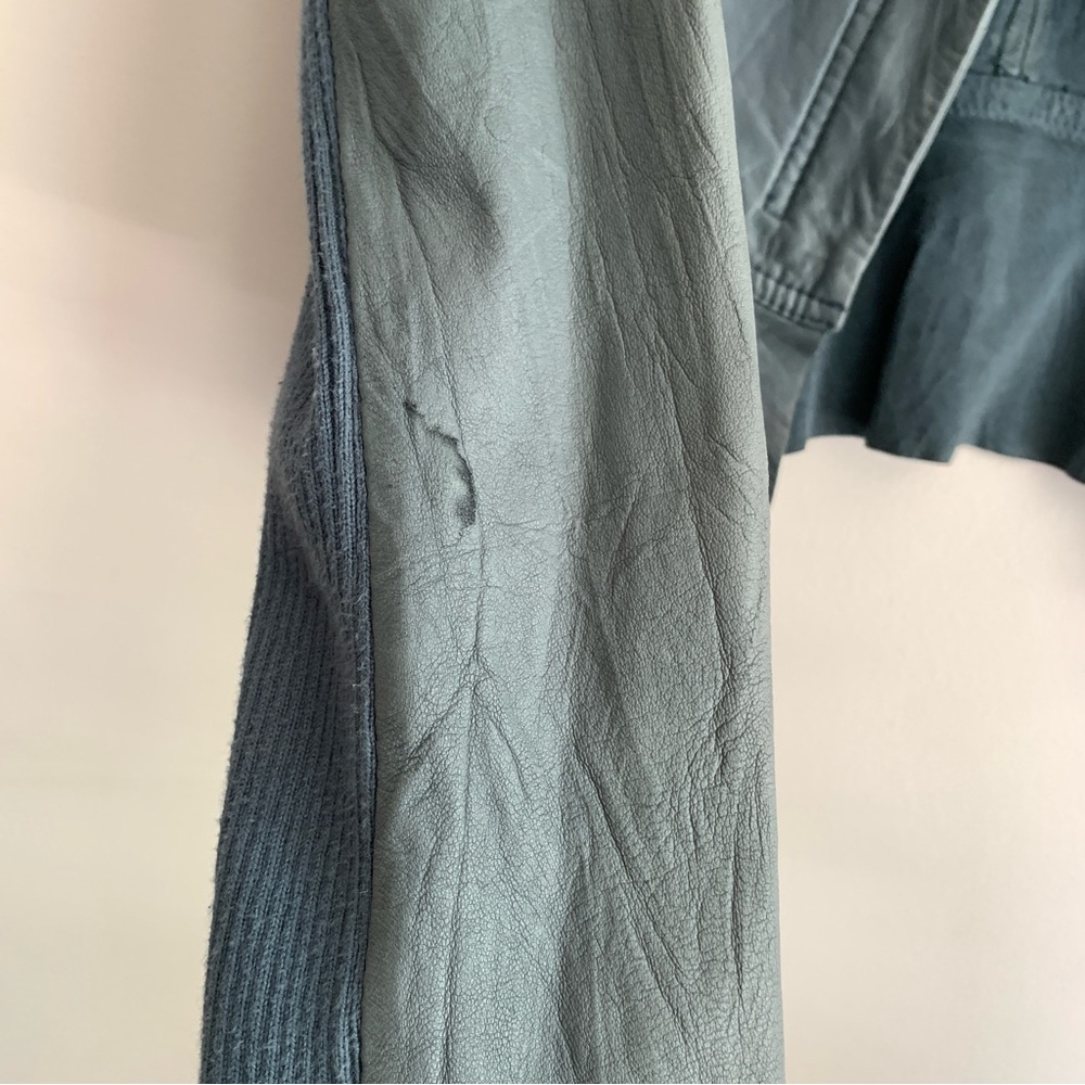 Bcbgmaxazria Women's Natural Leather Jacket Light Blue Gray (S/XS) - Picture 7 of 11